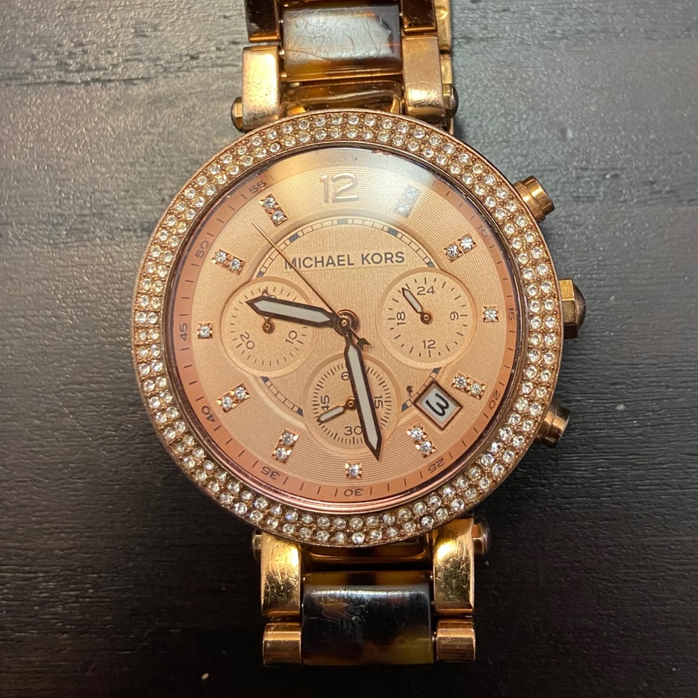Michael Kors Rose Gold Tortise Shell Ladies watch